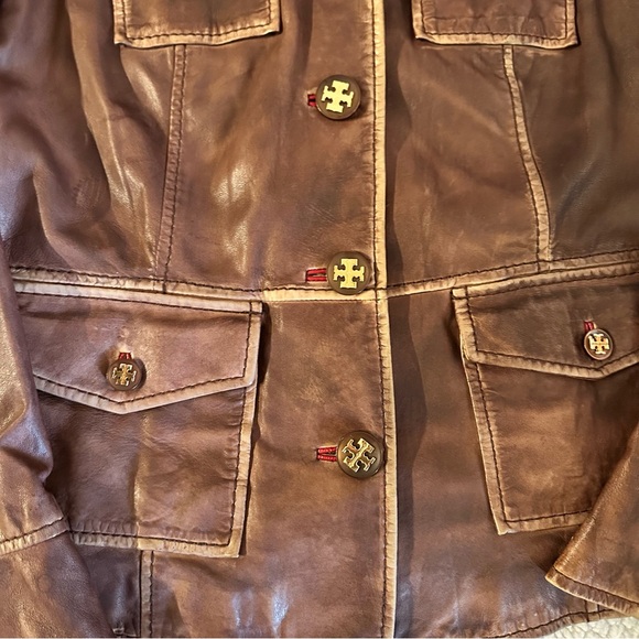 Tory Burch Sgt Pepper Leather Jacket - size 12 - Picture 4 of 7